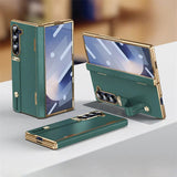 Premium Grade Pure Leather Samsung Galaxy Z Fold Case-Exoticase-Green Finger Loop-For Galaxy Z Fold 8 Ultra-Exoticase