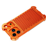 Premium Grain Wood Alloy Metal iPhone Case with Ring-Exoticase-iPhone 15 Pro-Orange Grill No Ring-Exoticase