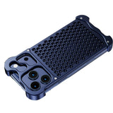 Premium Grain Wood Alloy Metal iPhone Case with Ring-Exoticase-iPhone 17 Pro Max-Blue Grill No Ring-Exoticase