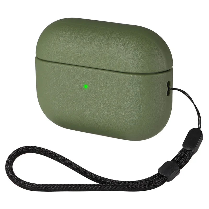 Premium PU Leather AirPods Case with Wrist Strap-Exoticase-Light Green-For AirPods Pro 3-Exoticase