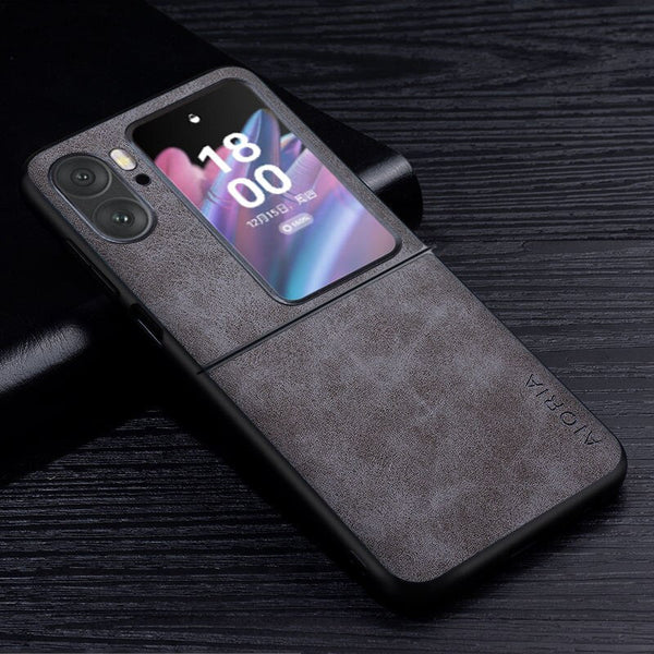 Premium PU Leather Case for Oppo Find N2 Flip-Exoticase-Find N2 Flip-Gray-