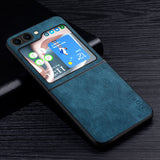 Premium PU Leather Case for Samsung Galaxy Z Flip-Exoticase-Galaxy Z Flip 5-Dark Blue-