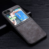 Premium PU Leather Case for Samsung Galaxy Z Flip-Exoticase-Galaxy Z Flip 5-Gray-