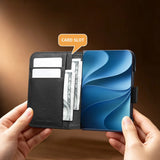 Premium Genuine Cowhide Leather iPhone Duo Wallet Case