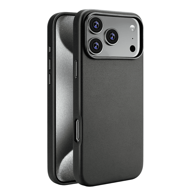 Protective Magnetic Pleather Metal Camera iPhone Case-Exoticase-Black-iPhone 17 Pro Max-Exoticase