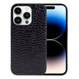 Real Dual Leather Apple iPhone Case-Exoticase-For iPhone 15 Pro Max-Black-