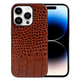 Real Dual Leather Apple iPhone Case-Exoticase-For iPhone 15 Pro Max-Brown-