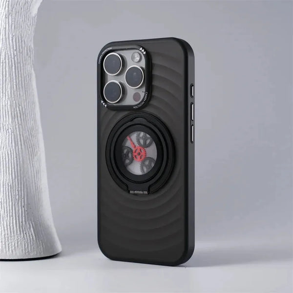 Real Rotating Gear Ring iPhone Case-Exoticase-Black-For iPhone 16 Pro Max-Exoticase