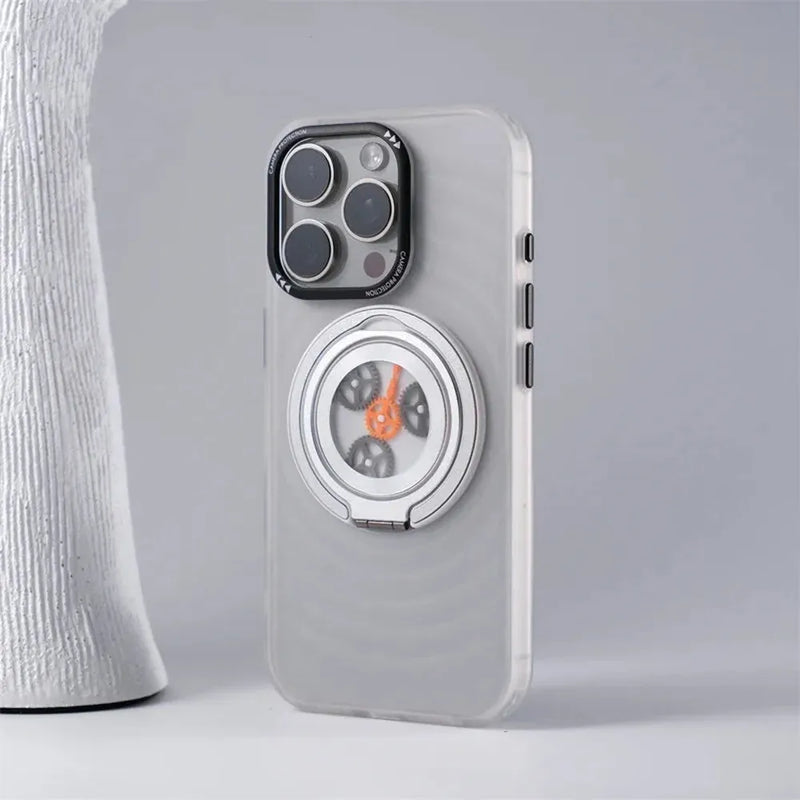 Real Rotating Gear Ring iPhone Case-Exoticase-White-For iPhone 16 Pro Max-Exoticase