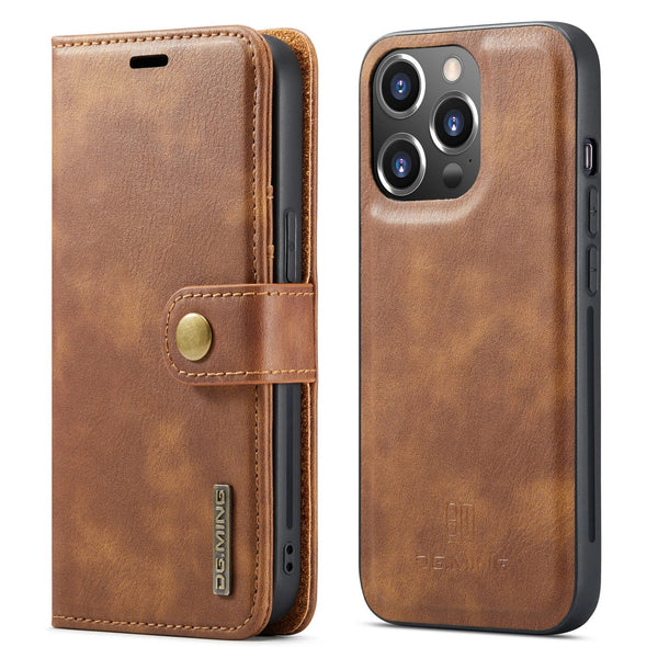 Removable Flip Wallet Apple iPhone Case - Exoticase - iPhone 15 Pro Max / Brown