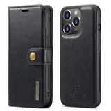 Removable Flip Wallet Apple iPhone Case - Exoticase - iPhone 15 Pro Max / Black