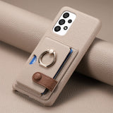 RingLoop Clasp PU Leather Samsung Wallet Case-Exoticase-Khaki-Galaxy S25 Ultra-Exoticase