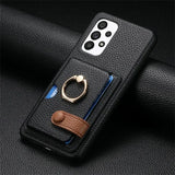 RingLoop Clasp PU Leather Samsung Wallet Case-Exoticase-Black-Galaxy S25 Ultra-Exoticase