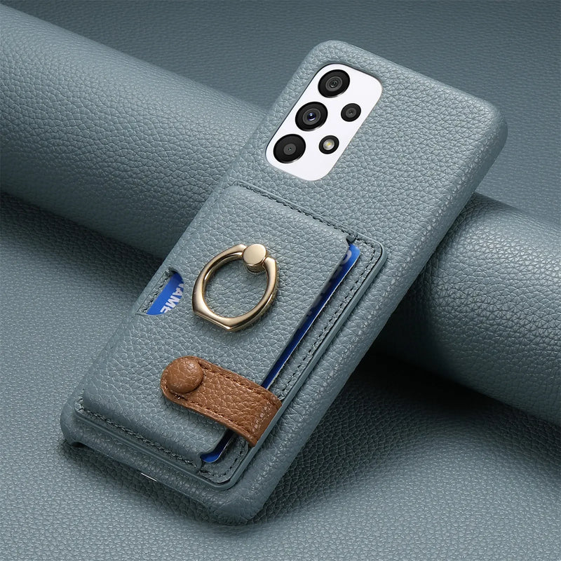 RingLoop Clasp PU Leather Samsung Wallet Case-Exoticase-Blue-Galaxy S25 Ultra-Exoticase