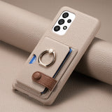 RingLoop Clasp PU Leather Samsung Wallet Case-Exoticase-Khaki-Galaxy S25 Ultra-Exoticase
