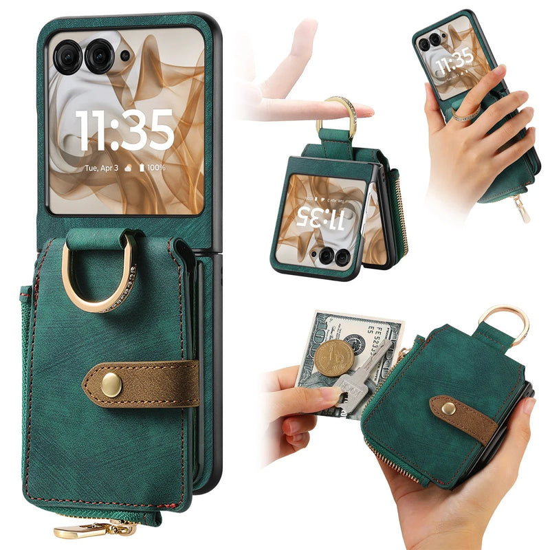 RingLoop Clasp Zipper Motorola Razr Wallet Case-Exoticase-Exoticase