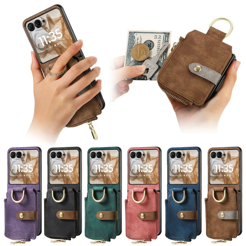 RingLoop Clasp Zipper Motorola Razr Wallet Case-Exoticase-Exoticase