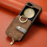 RingLoop Clasp Zipper Samsung Z Flip Case-Exoticase-Brown-Z Flip 7-Exoticase