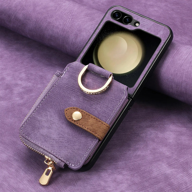 RingLoop Clasp Zipper Samsung Z Flip Case-Exoticase-Purple-Z Flip 7-Exoticase