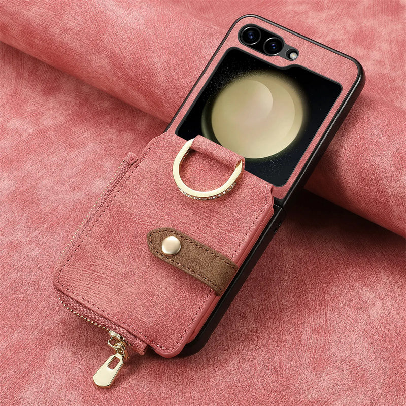 RingLoop Clasp Zipper Samsung Z Flip Case-Exoticase-Pink-Z Flip 7-Exoticase