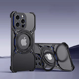 Robust Metal Frame With Ring for iPhone-Exoticase-For iPhone 15 Pro Max-Black Blue-Exoticase