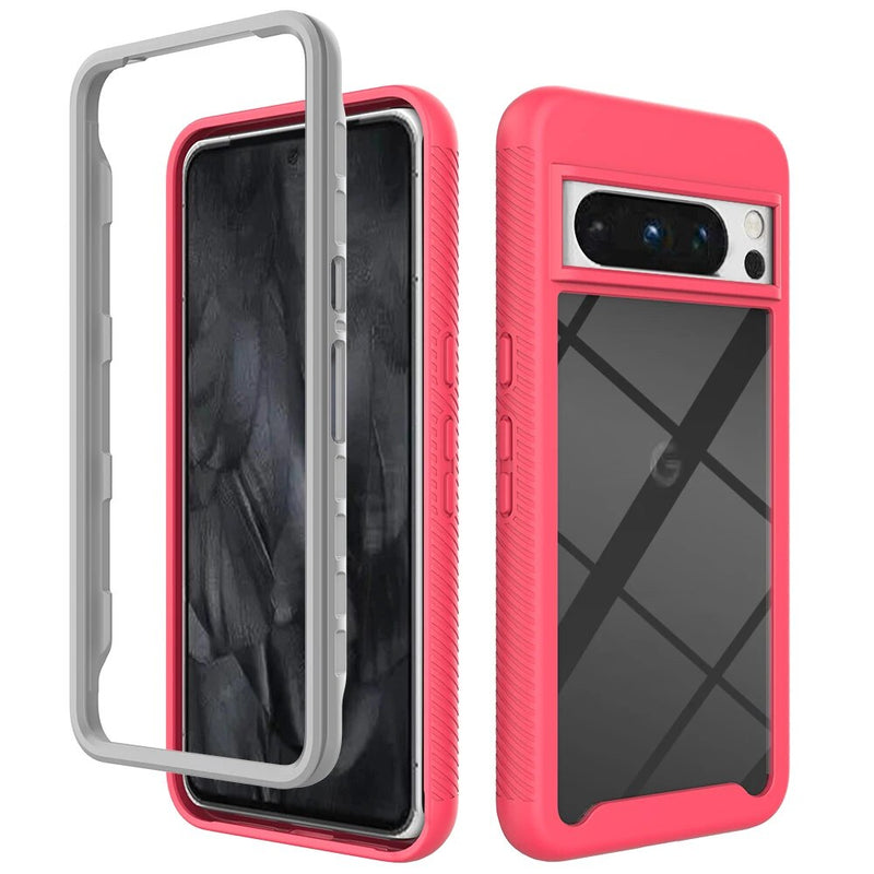 Rugged Armor Shockproof Two Layer Google Pixel Bumper Case-Exoticase-For Pixel 8 Pro-Pink-