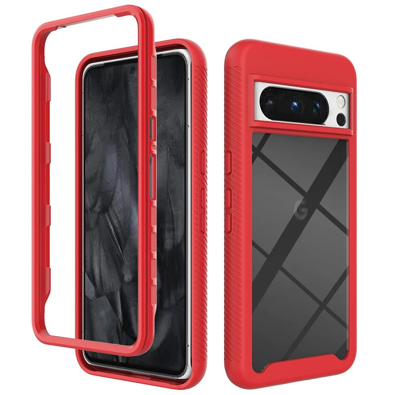 Rugged Armor Shockproof Two Layer Google Pixel Bumper Case-Exoticase-For Pixel 8 Pro-Red-
