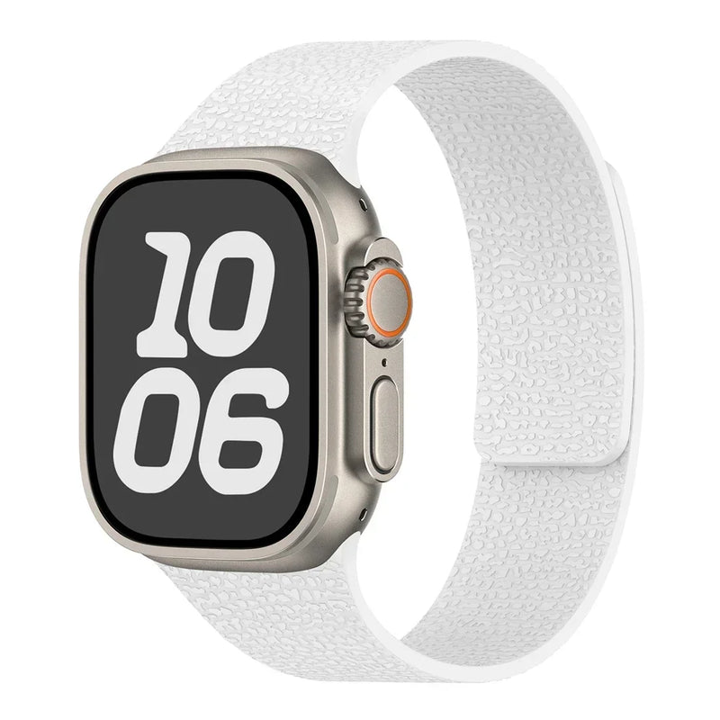 Rugged Textured Silicone Magnetic Apple Watch Strap-Exoticase-White-38mm 40mm 41mm 42mm-Exoticase