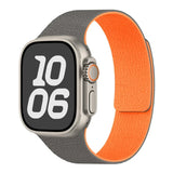 Rugged Textured Silicone Magnetic Apple Watch Strap-Exoticase-Gray Orange-38mm 40mm 41mm 42mm-Exoticase