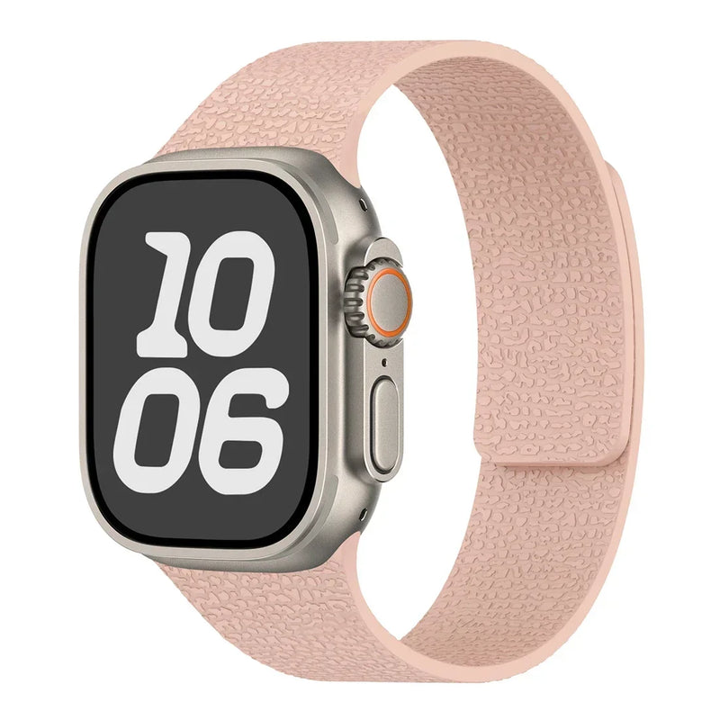 Rugged Textured Silicone Magnetic Apple Watch Strap-Exoticase-Pink sand-38mm 40mm 41mm 42mm-Exoticase