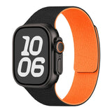 Rugged Textured Silicone Magnetic Apple Watch Strap-Exoticase-Black Orange-38mm 40mm 41mm 42mm-Exoticase