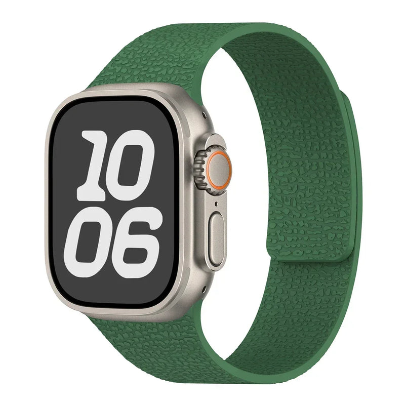 Rugged Textured Silicone Magnetic Apple Watch Strap-Exoticase-Green-38mm 40mm 41mm 42mm-Exoticase