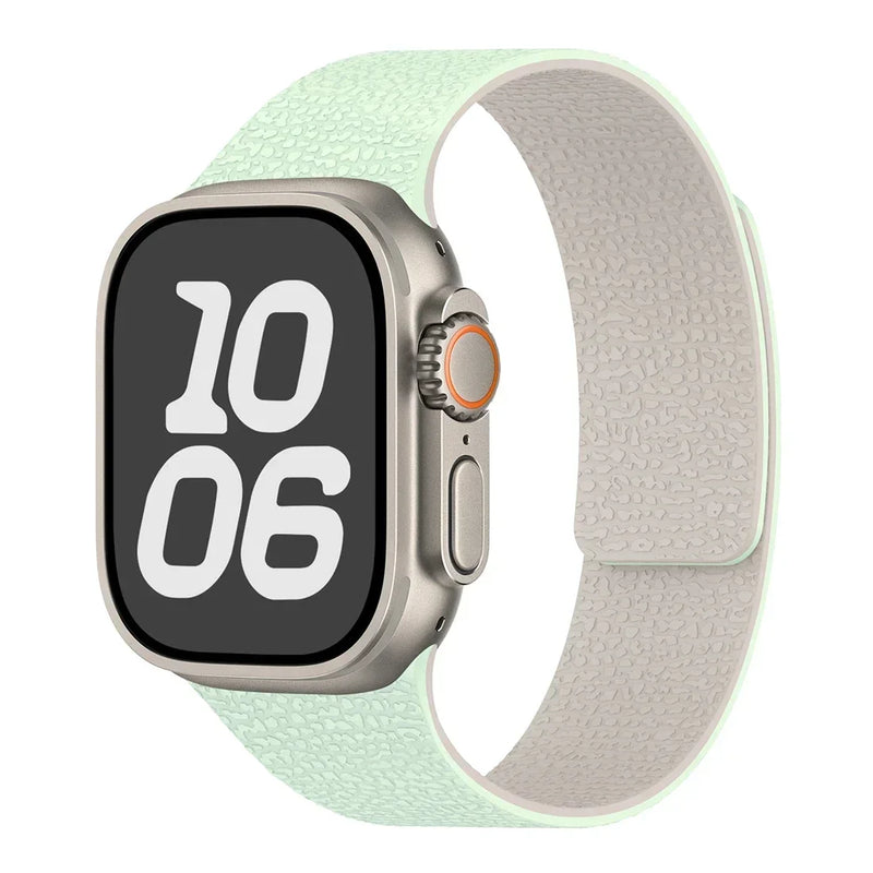 Rugged Textured Silicone Magnetic Apple Watch Strap-Exoticase-Mint Starlight-38mm 40mm 41mm 42mm-Exoticase