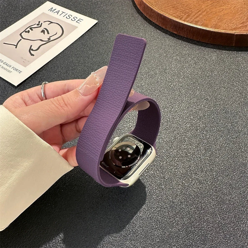 Rugged Textured Silicone Magnetic Apple Watch Strap-Exoticase-Exoticase