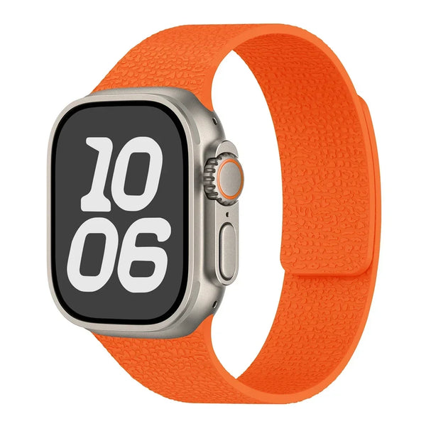 Rugged Textured Silicone Magnetic Apple Watch Strap-Exoticase-Orange-38mm 40mm 41mm 42mm-Exoticase
