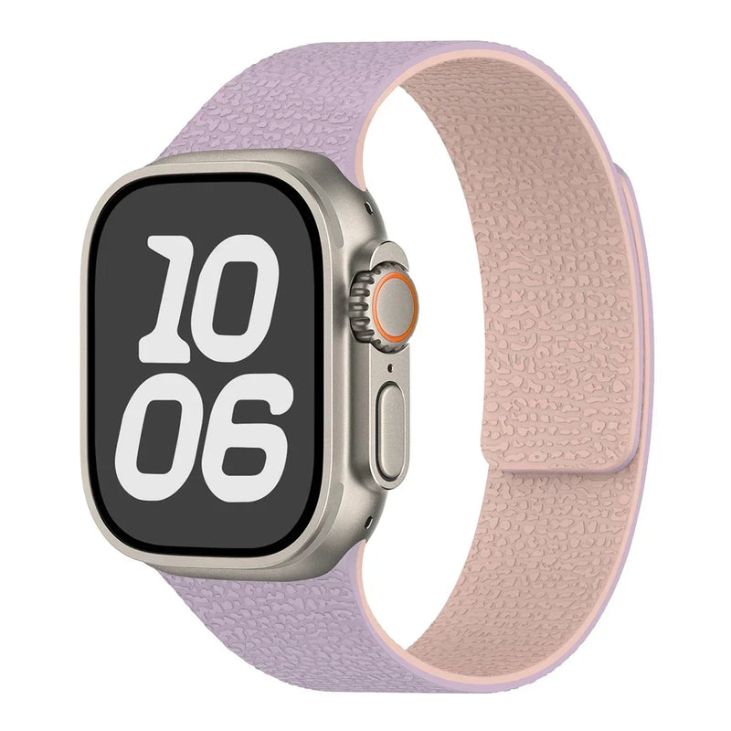 Rugged Textured Silicone Magnetic Apple Watch Strap-Exoticase-Light Purple Pink-38mm 40mm 41mm 42mm-Exoticase