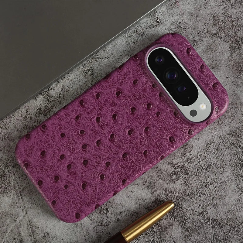Ostrich Genuine Leather Google Pixel Case