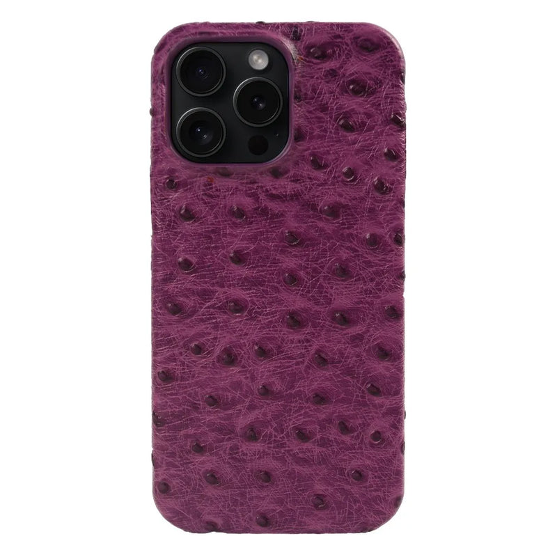 Ostrich Genuine Leather iPhone Case