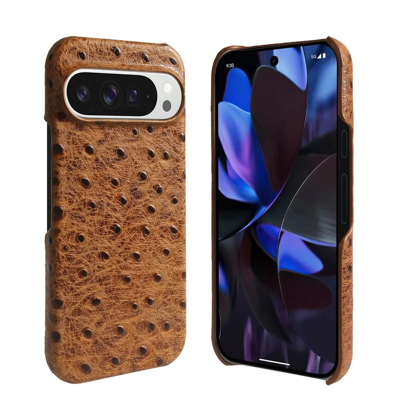 Ostrich Genuine Leather Google Pixel Case