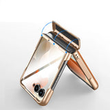 Plated PU Leather Motorola Razr Case with Ring