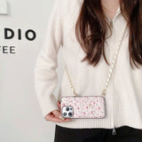 Floral Wallet iPhone Case with Lanyard