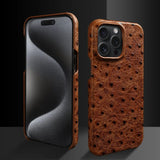 Ostrich Genuine Leather iPhone Case
