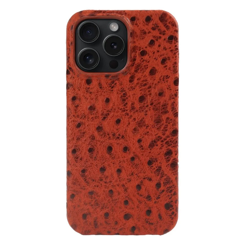 Ostrich Genuine Leather iPhone Case