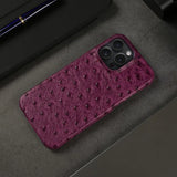 Ostrich Genuine Leather iPhone Case