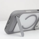 Matte Hard Silicone MagSafe iPhone Case with Stand Bracket