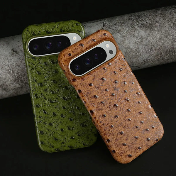Ostrich Genuine Leather Google Pixel Case