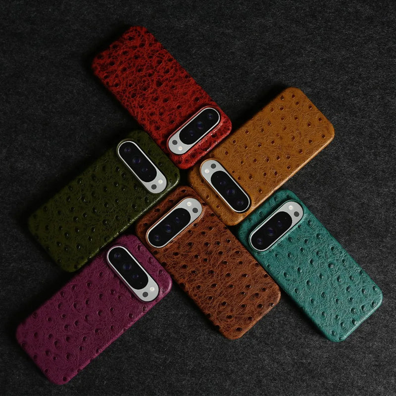 Ostrich Genuine Leather Google Pixel Case