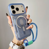 JellyFrost Clear iPhone Case with Wallet and Strap