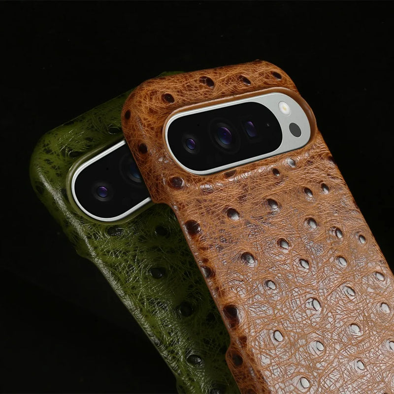 Ostrich Genuine Leather Google Pixel Case