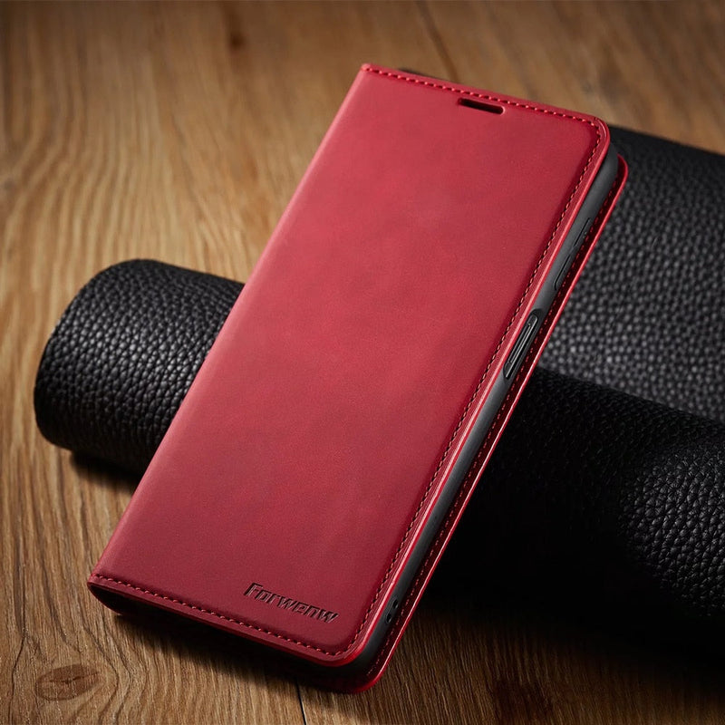 Samsung Flip Wallet Case-Exoticase-For Samsung S23 Ultra-Red-